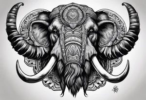 berserking strong mammoth head centerpiece tattoo idea