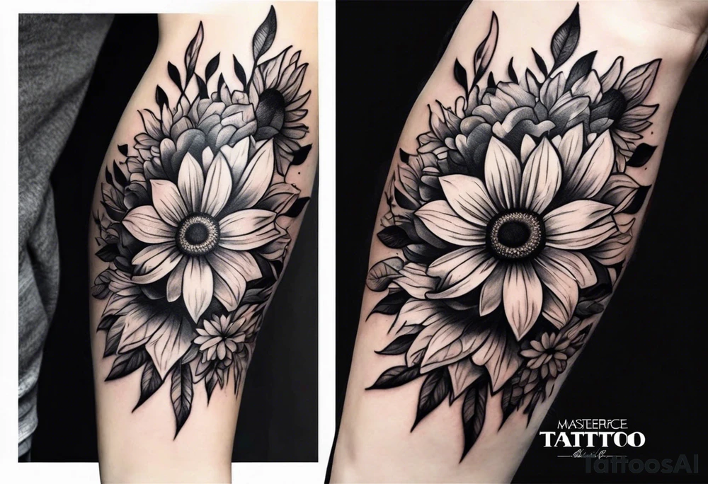Tatto on hand wrist with sunflover tattoo idea