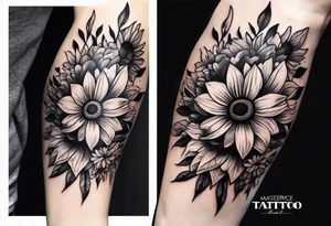 Tatto on hand wrist with sunflover tattoo idea