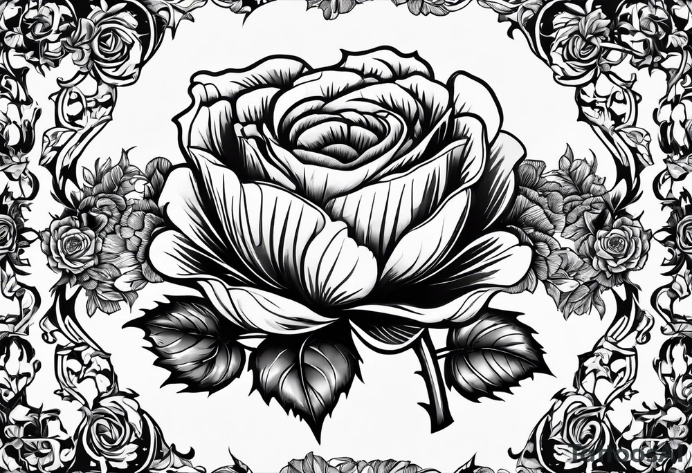 Scottish thistle, 4 leaf clover, english rose tattoo idea