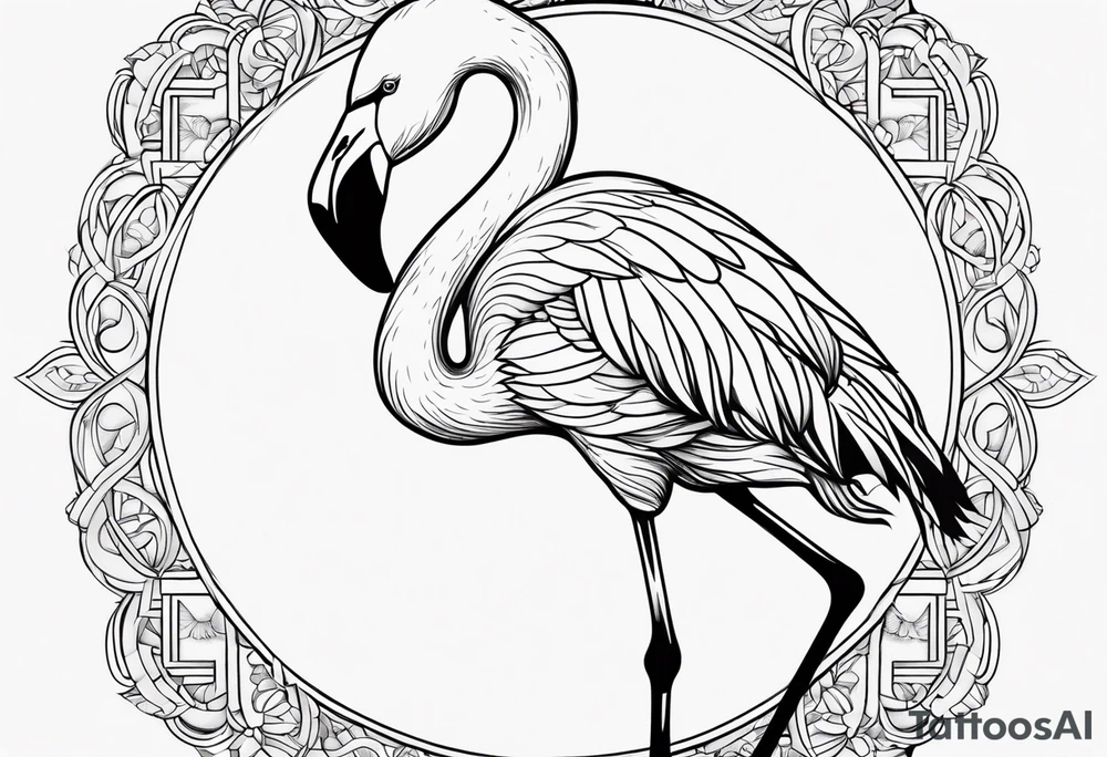cute flamingo tattoo idea