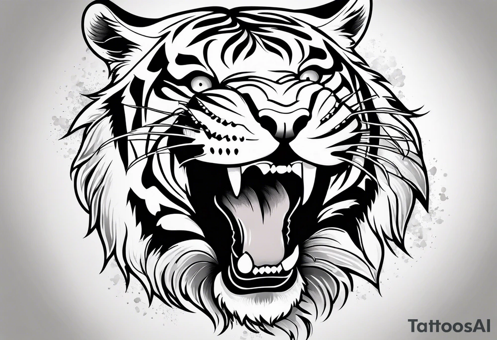 tiger climbing up tattoo idea