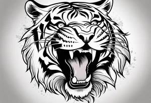 tiger climbing up tattoo idea