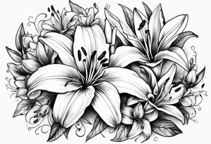 Bestfriends lillies and lilac tattoo idea