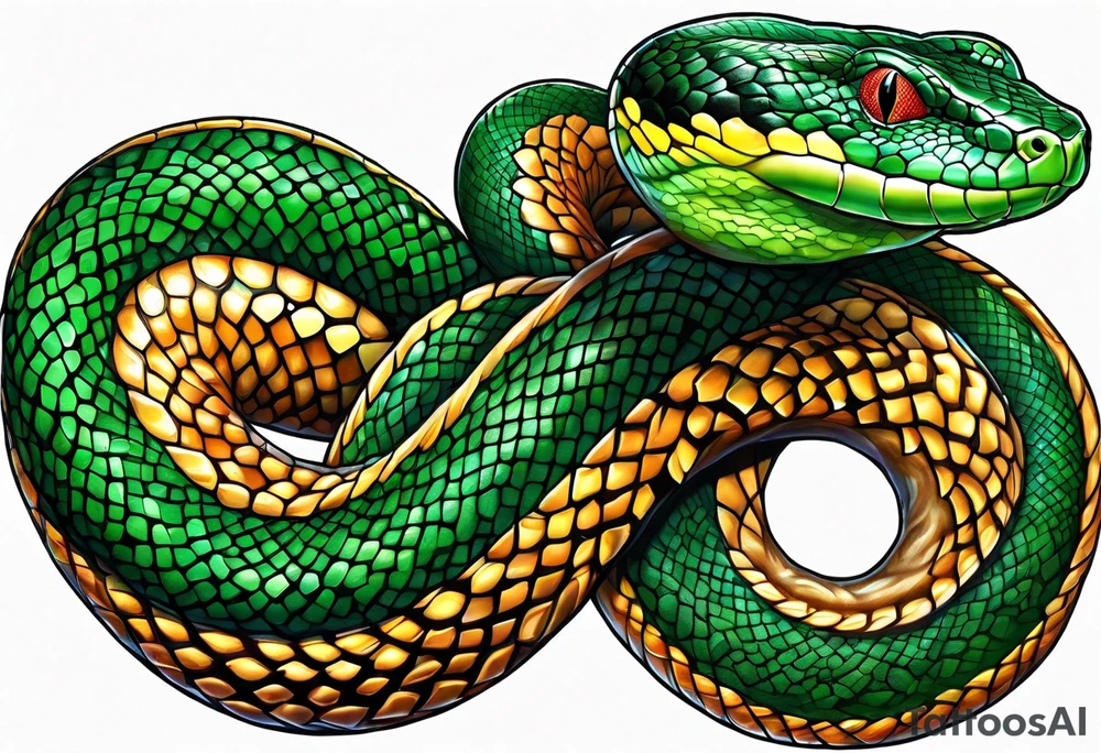 emerald tree boa tattoo idea