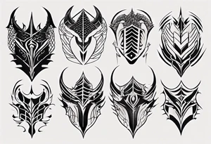 Dragon scale armor symmetrical tattoo idea
