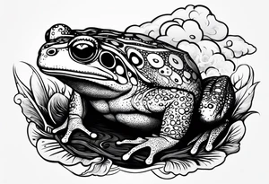 A toad in a thunderstorm tattoo idea
