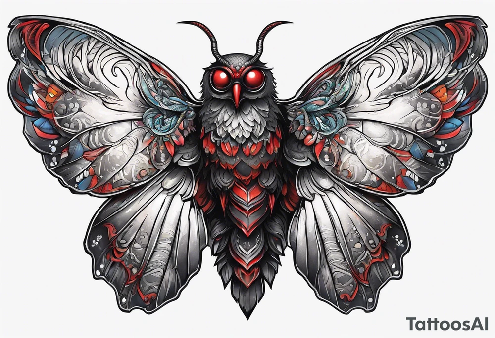 Mothman in action tattoo idea