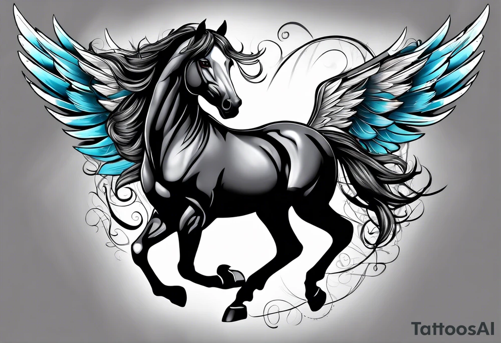 Horse with wings tattoo idea