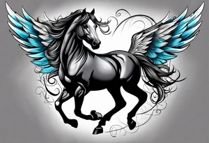 Horse with wings tattoo idea
