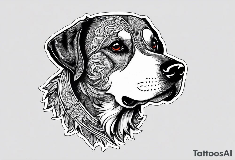 Burnt dog tattoo idea