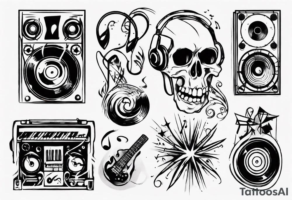 music sound tattoo idea