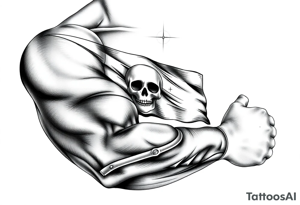 pirate flag, sun rise, tattoo idea