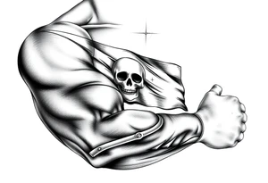pirate flag, sun rise, tattoo idea