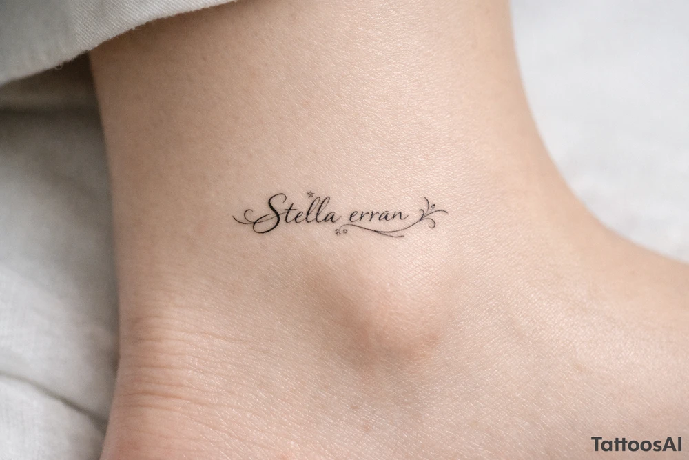 Stella erran, Maybe a medium lining of the letters style tattoo idea