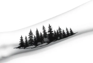 Coniferouse forest silhouette around the forearm a tattoo tattoo idea