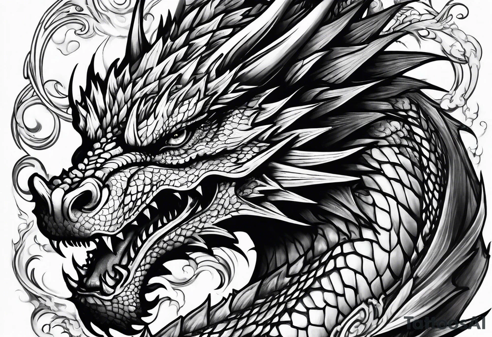 Fire breathing dragon tattoo idea