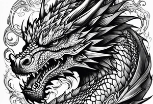 Fire breathing dragon tattoo idea | TattoosAI