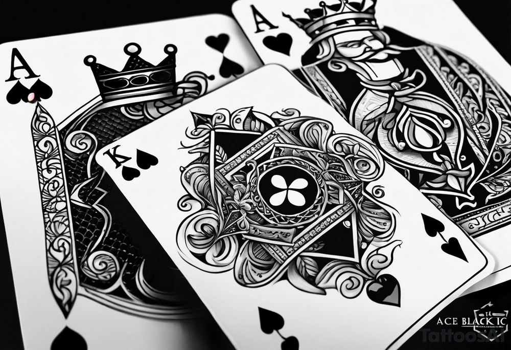 two cards ace and a king for blackjack small tattoo but realistic tattoo idea