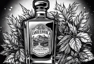 Canadian whiskey and glass of ice tattoo idea