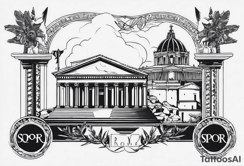 powerfull rome empire, spqr. tattoo idea