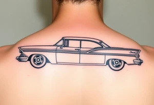 1956 Plymouth Belvedere car with shading tattoo idea