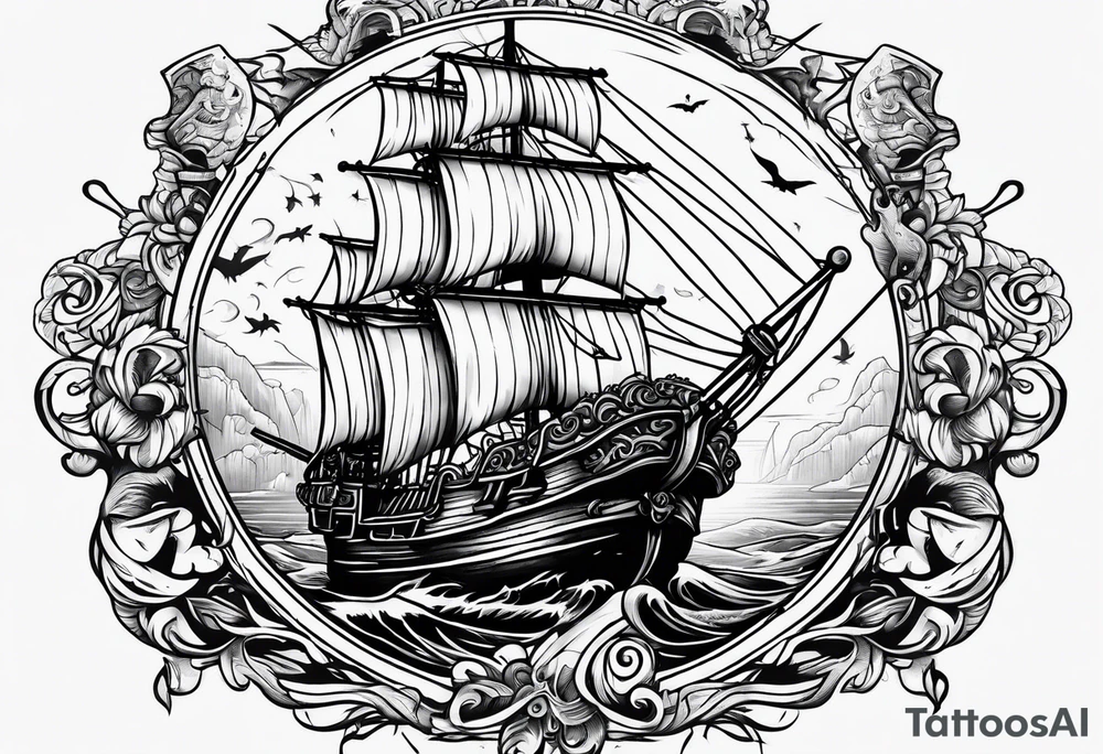 pirate walking the plank of life tattoo idea