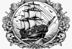 pirate walking the plank of life tattoo idea