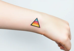 A small tattoo (2x2cm) on my wrist to represent my lesbian identity, but in a subtle way. Fine line. Triangle. Colors of lesbian flag tattoo idea