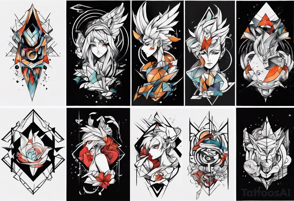 Abstract anime tattoo tattoo idea