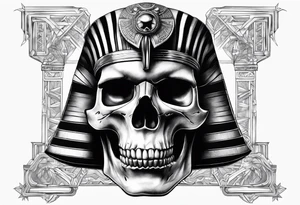 pharaoh skull realistic tattoo idea