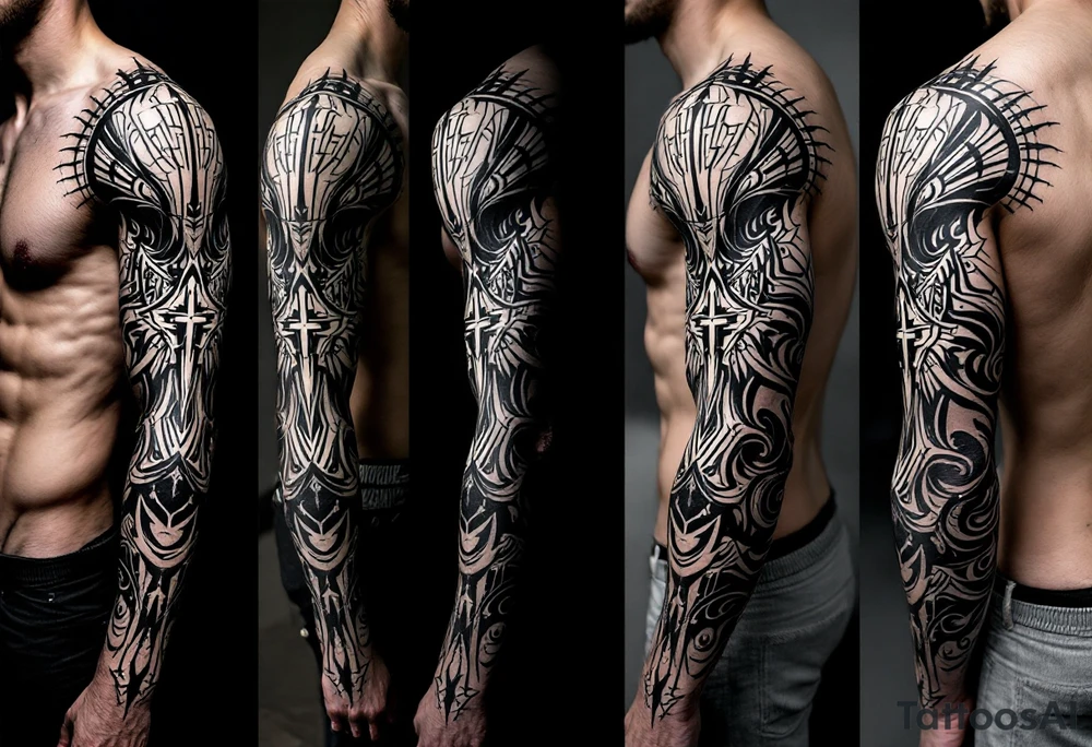 Kalia tattoo with a name "veronesi" with a cross tattoo idea