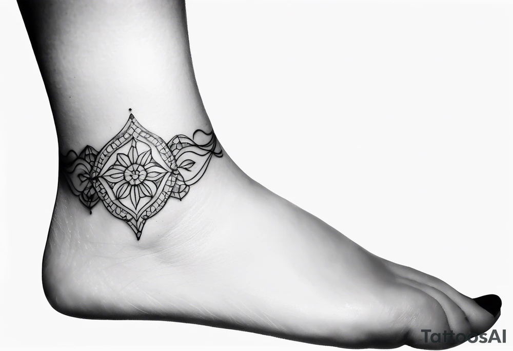 feminine ankle bracelet tattoo tattoo idea