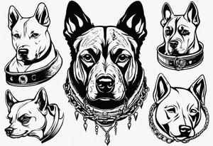 a dog with 12 collars tattoo idea