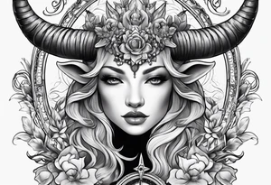 Capricornus two horns female and contains the letter S tattoo idea