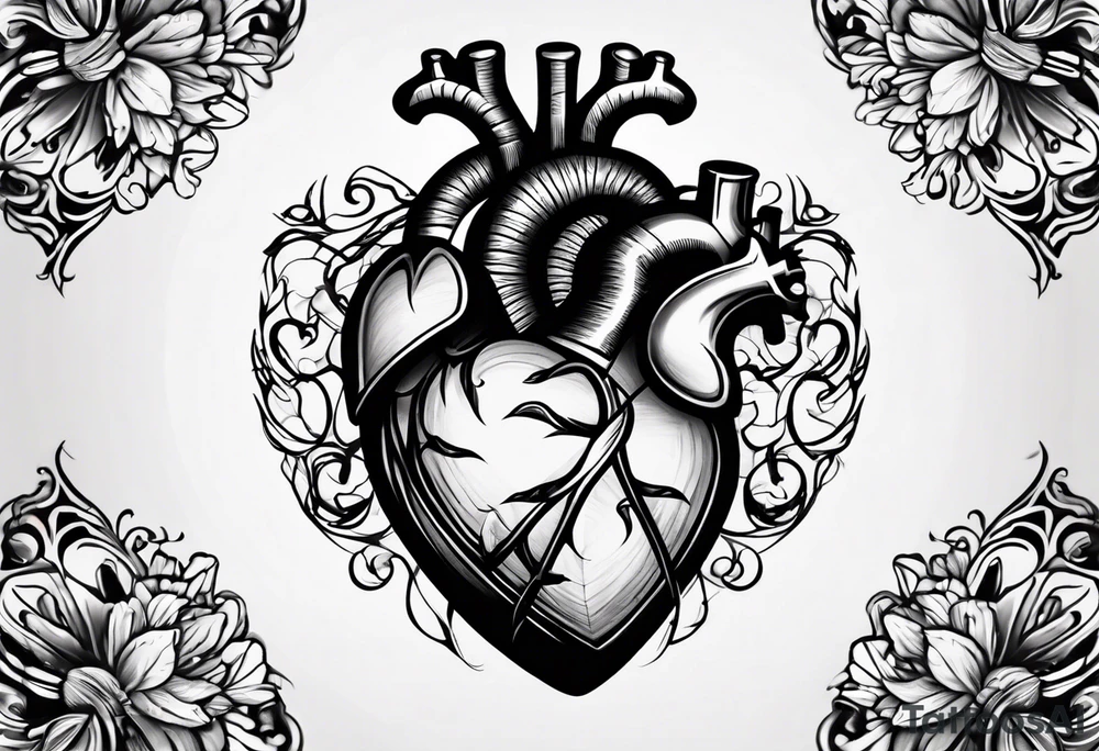 Heart with "M S" tattoo idea