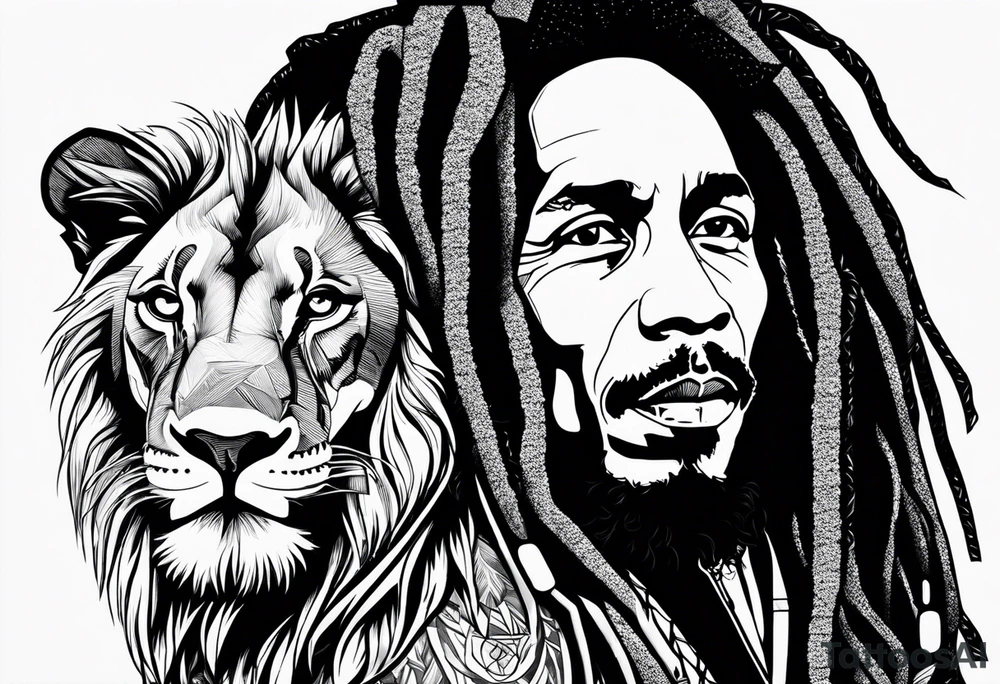 Bob Marley with lion tattoo idea
