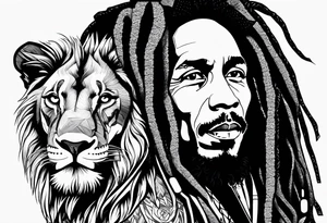 Bob Marley with lion tattoo idea