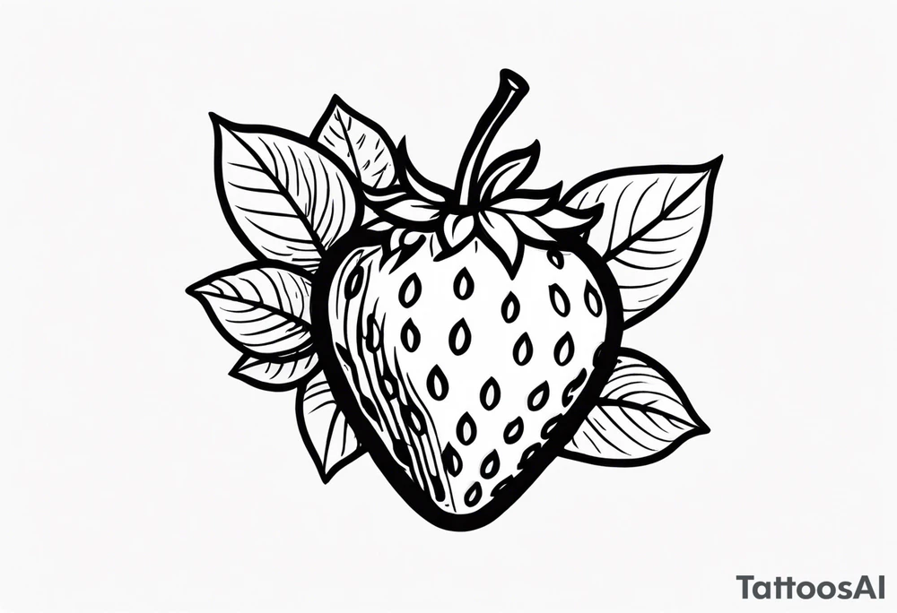 Single Strawberry tattoo idea
