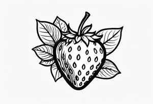 Single Strawberry tattoo idea