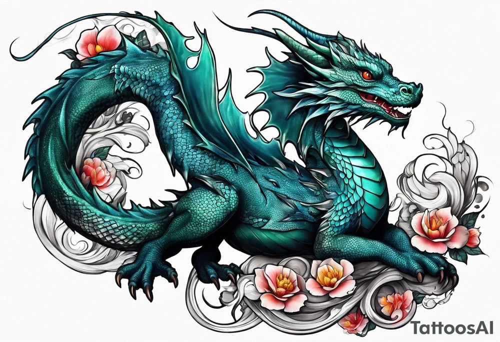 Water dragon tattoo idea