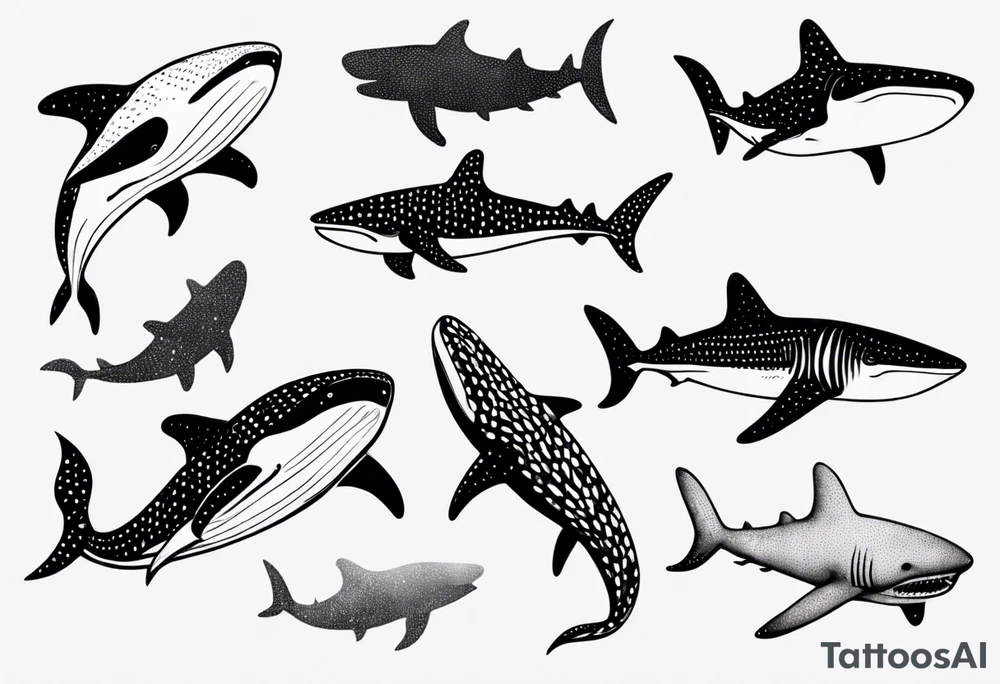 a whale shark playing waterpolo tattoo idea