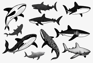 a whale shark playing waterpolo tattoo idea