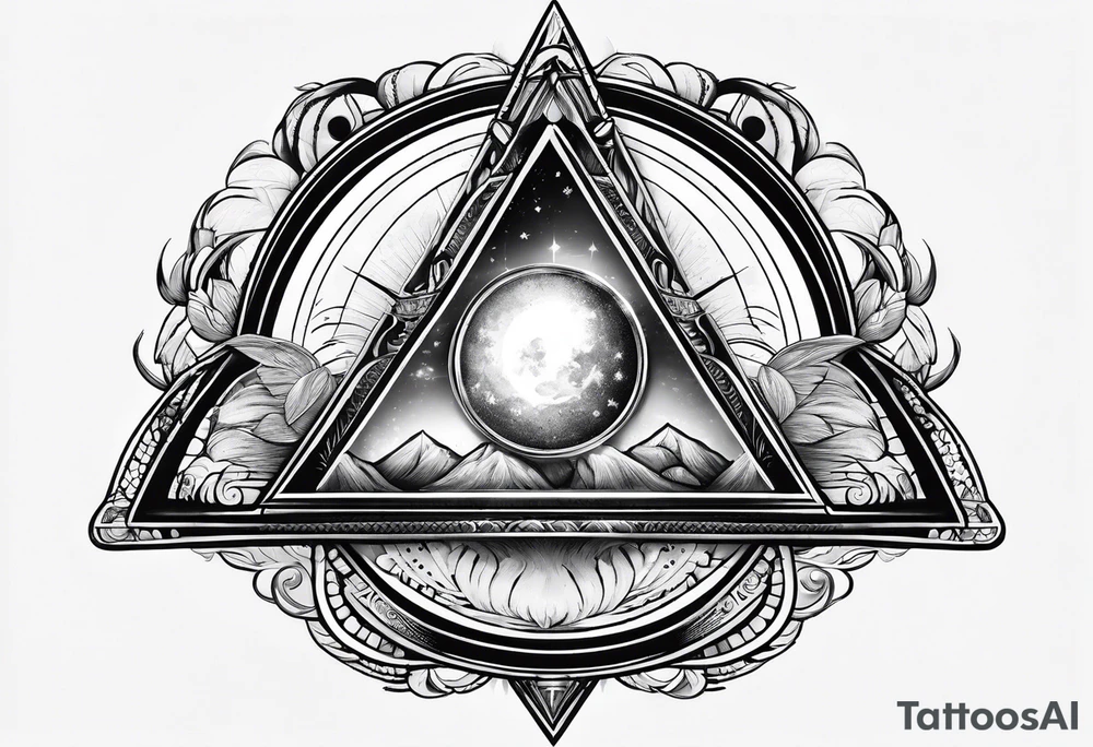 circle in a triangle tattoo idea