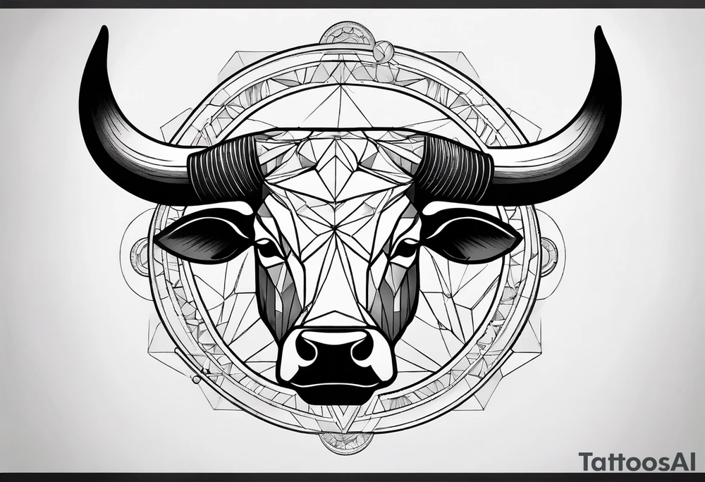 I want a geometric Taurus head with the planets positions on May 20th, 1989 tattoo idea