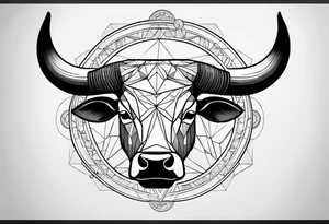 I want a geometric Taurus head with the planets positions on May 20th, 1989 tattoo idea