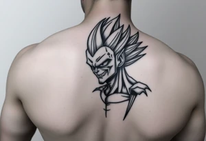 Rea un tatuaje de vegeta fusionado com gengar para una pierna tattoo idea