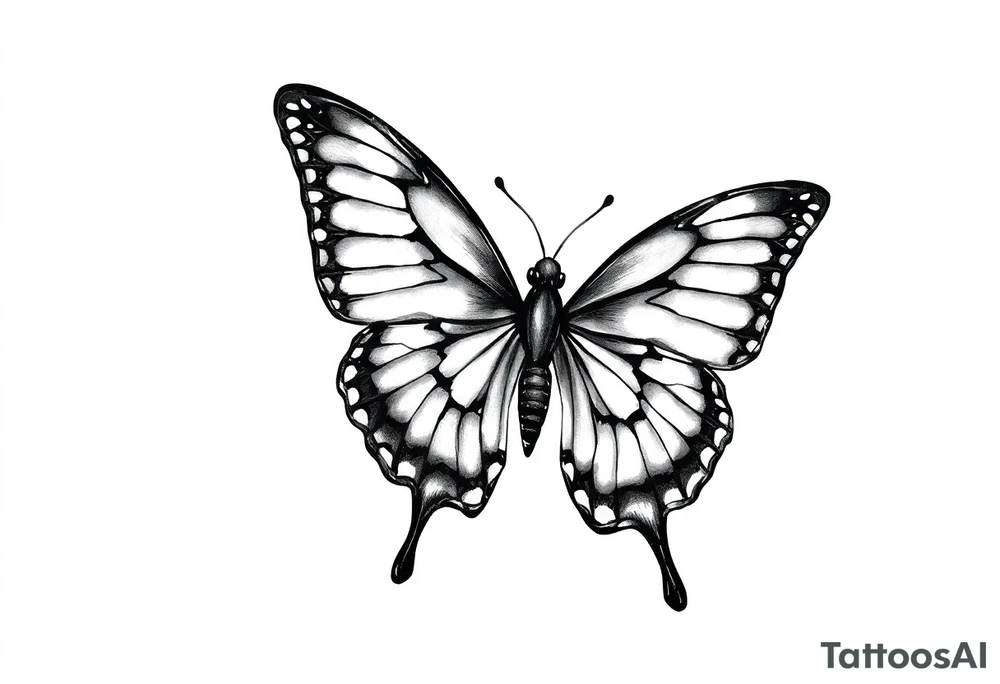 Dark Butterfly tattoo on a neck tattoo idea
