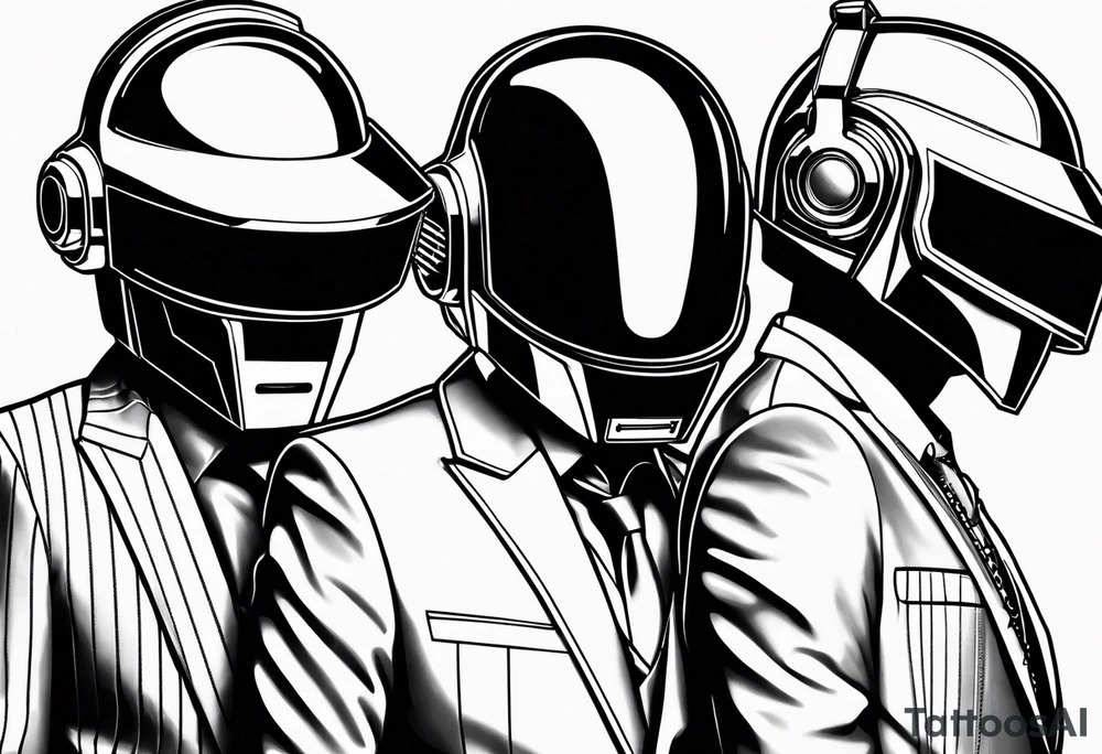 daft punk band from top to bottom tattoo idea