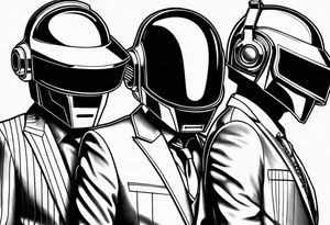 daft punk band from top to bottom tattoo idea